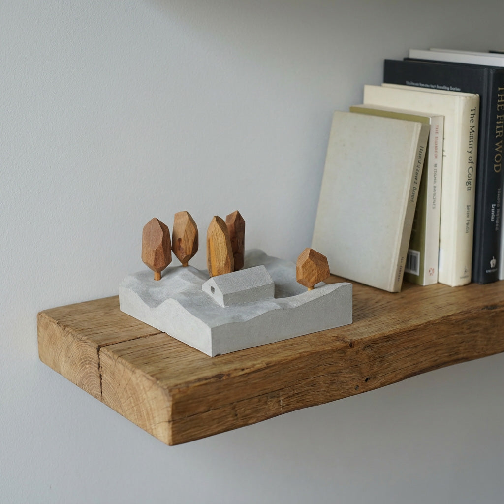 Useless Scape #14 – handmade concrete and wood miniature landscape (Luliguzi)