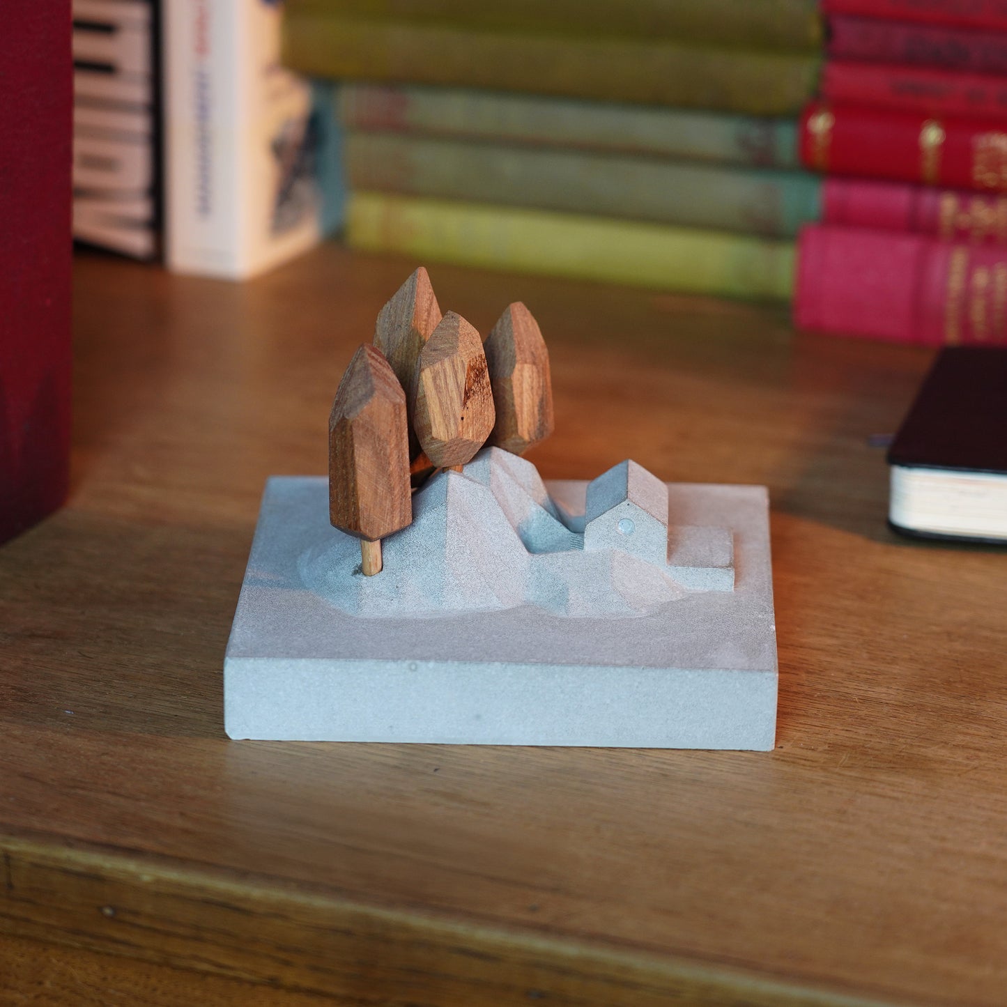 Useless Scape #3 – handmade concrete and wood miniature landscape (Luliguzi)