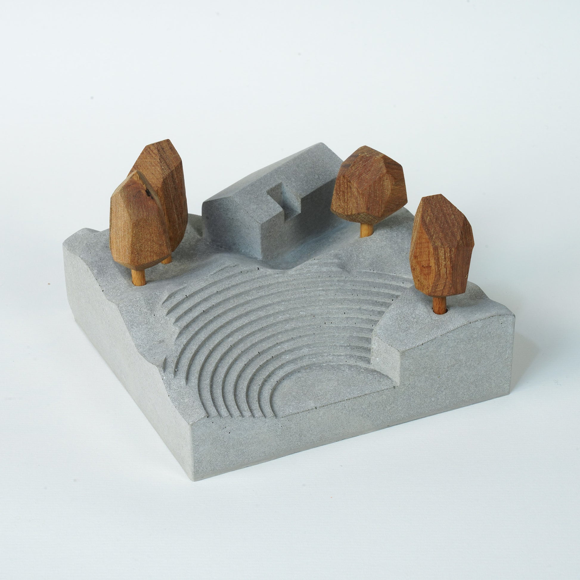 Useless Scape #11 – handmade concrete and wood miniature landscape (Luliguzi)