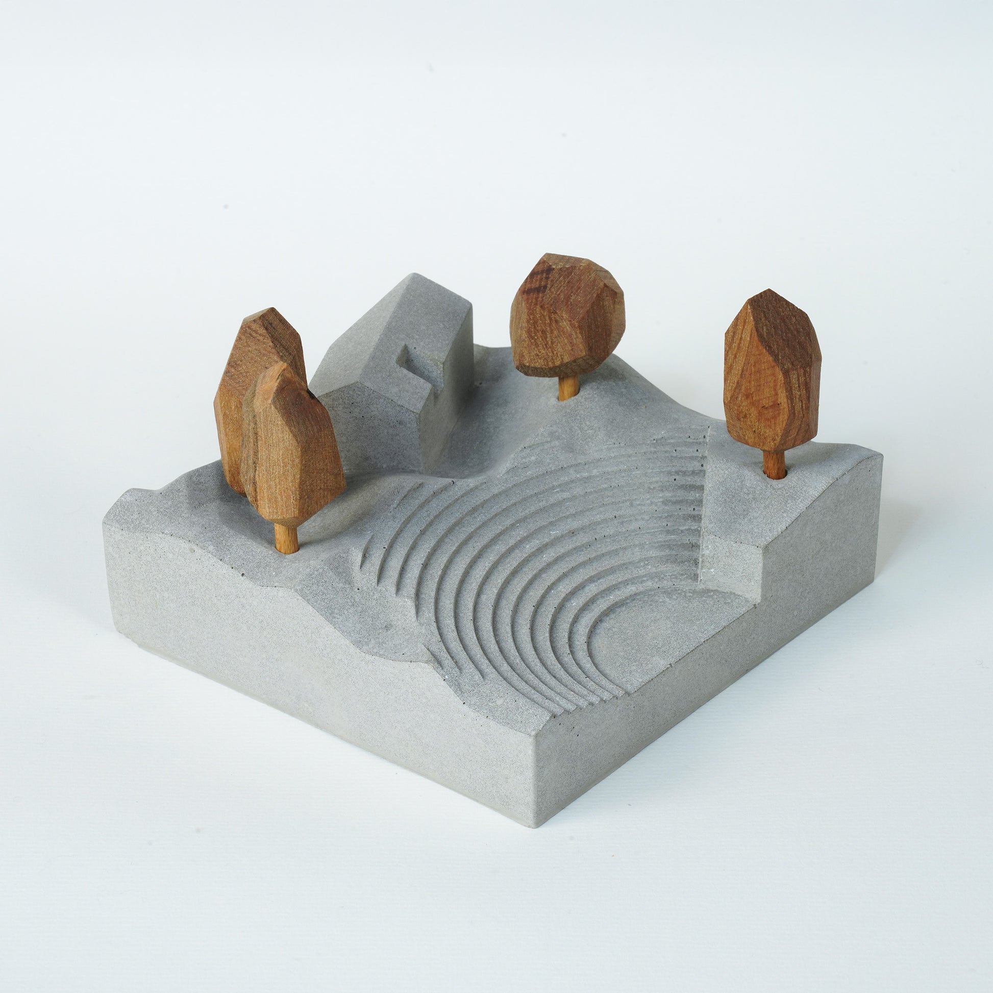 Useless Scape #11 – handmade concrete and wood miniature landscape (Luliguzi)