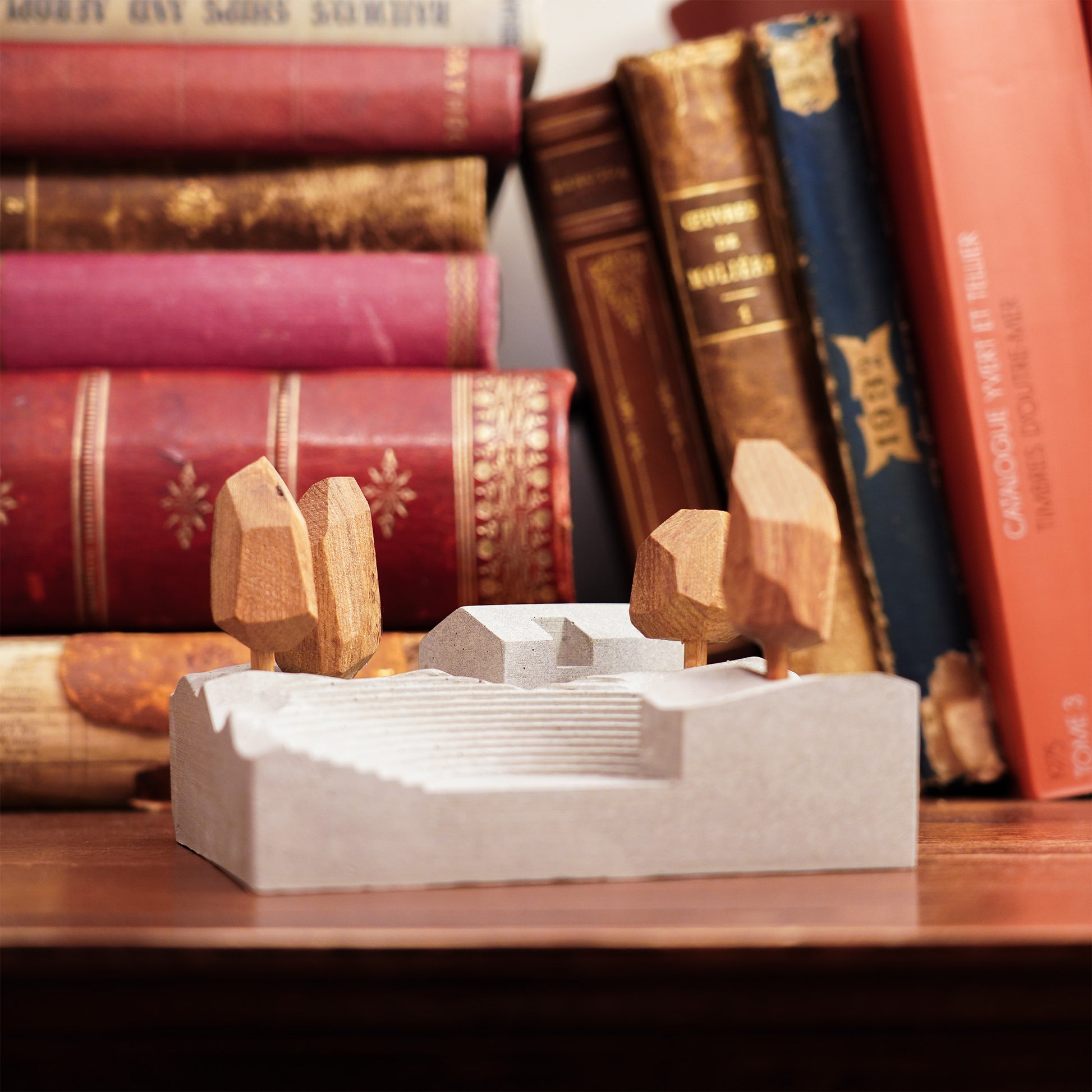 Useless Scape #11 – handmade concrete and wood miniature landscape (Luliguzi)