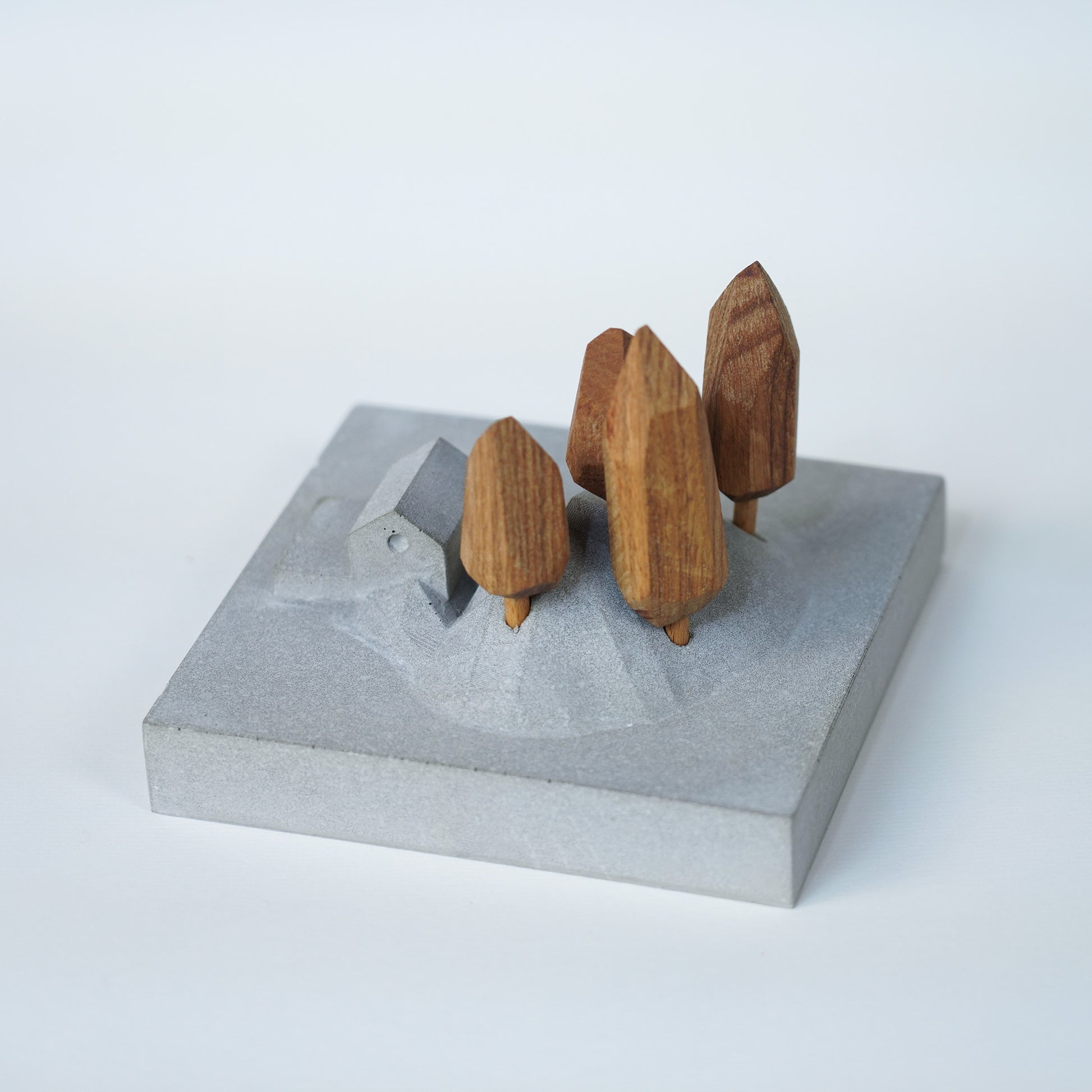 Useless Scape #3 – handmade concrete and wood miniature landscape (Luliguzi)