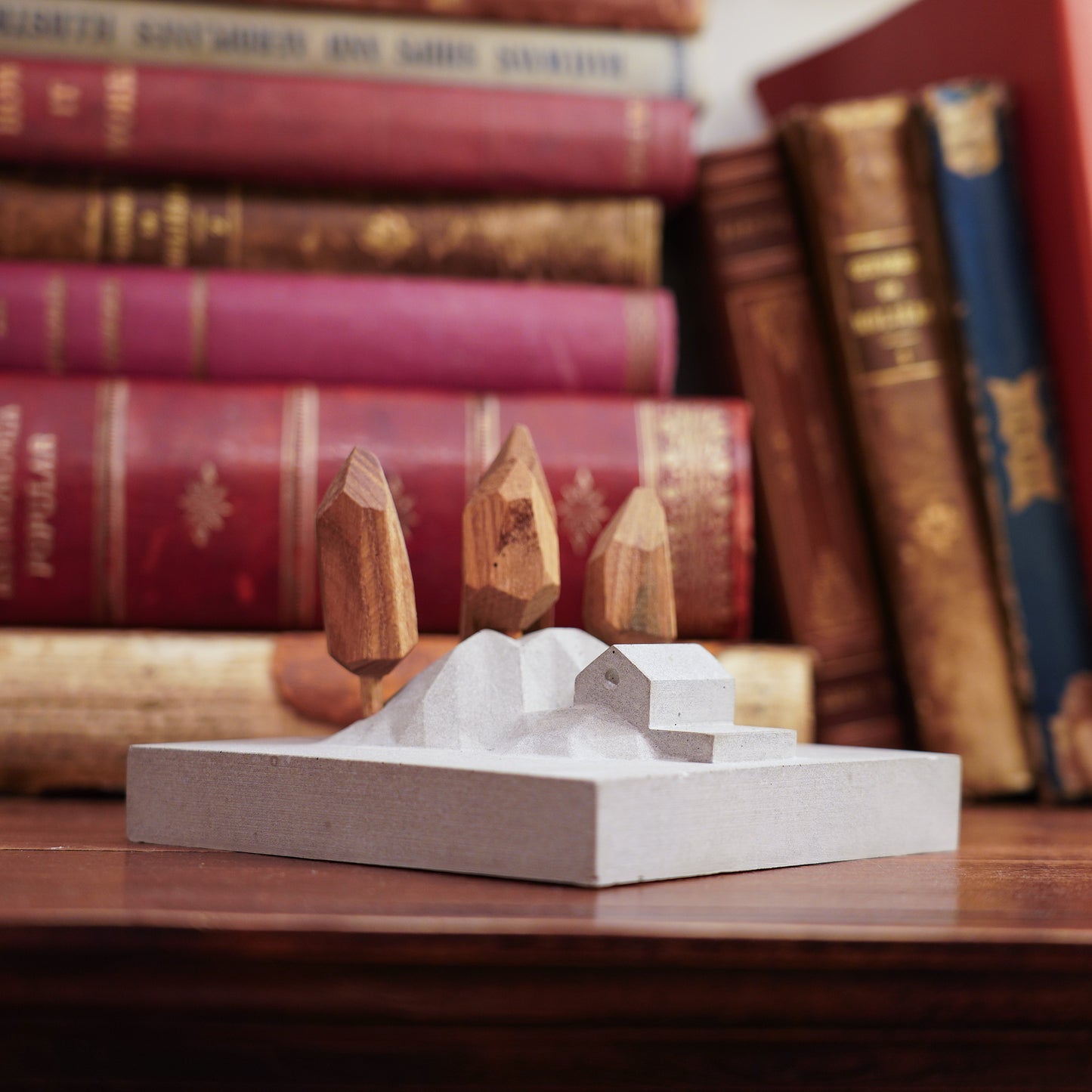 Useless Scape #3 – handmade concrete and wood miniature landscape (Luliguzi)