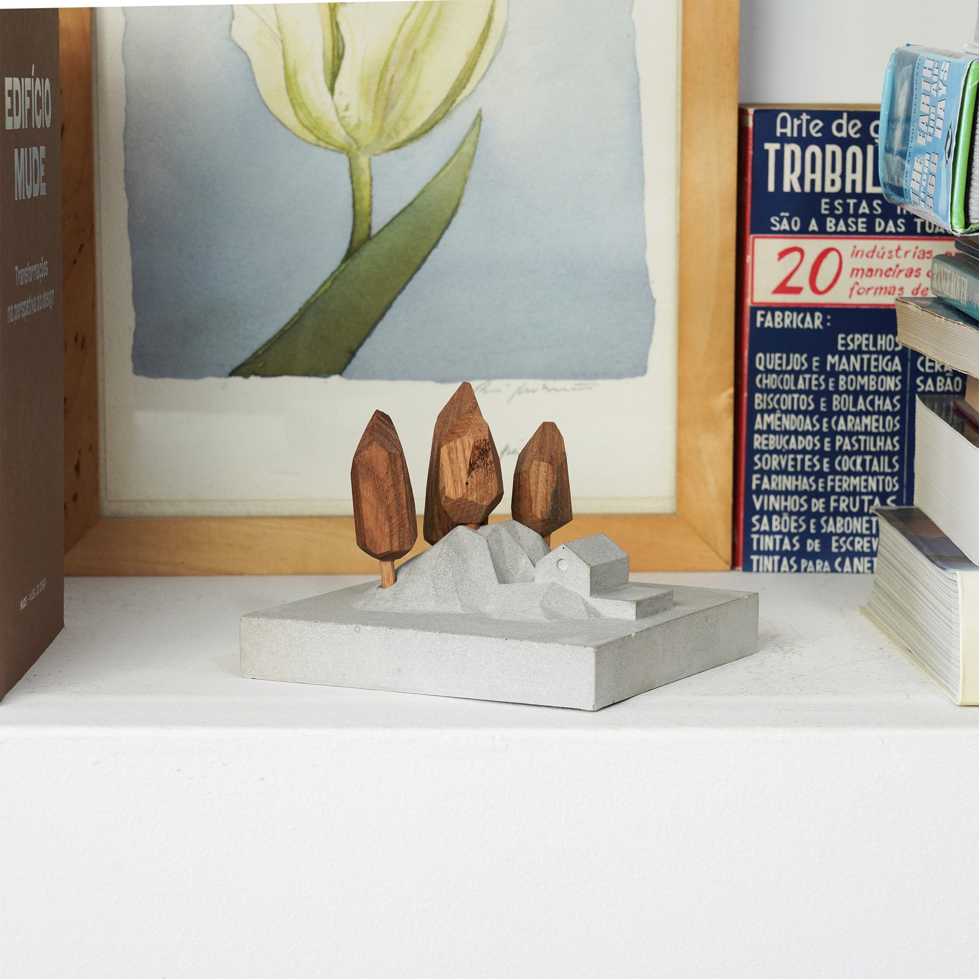 Useless Scape #3 – handmade concrete and wood miniature landscape (Luliguzi)