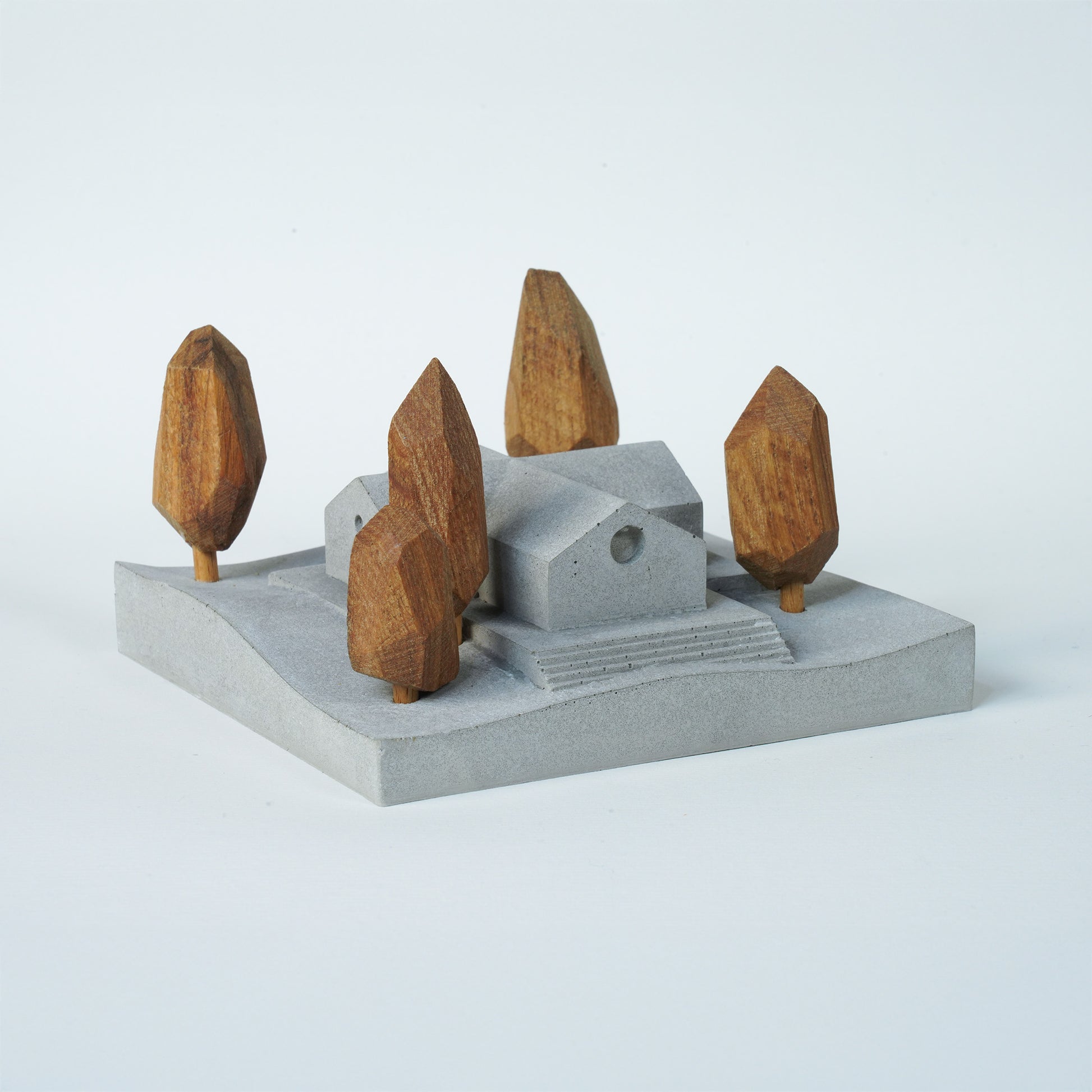 Useless Scape #4 – handmade concrete and wood miniature landscape (Luliguzi)