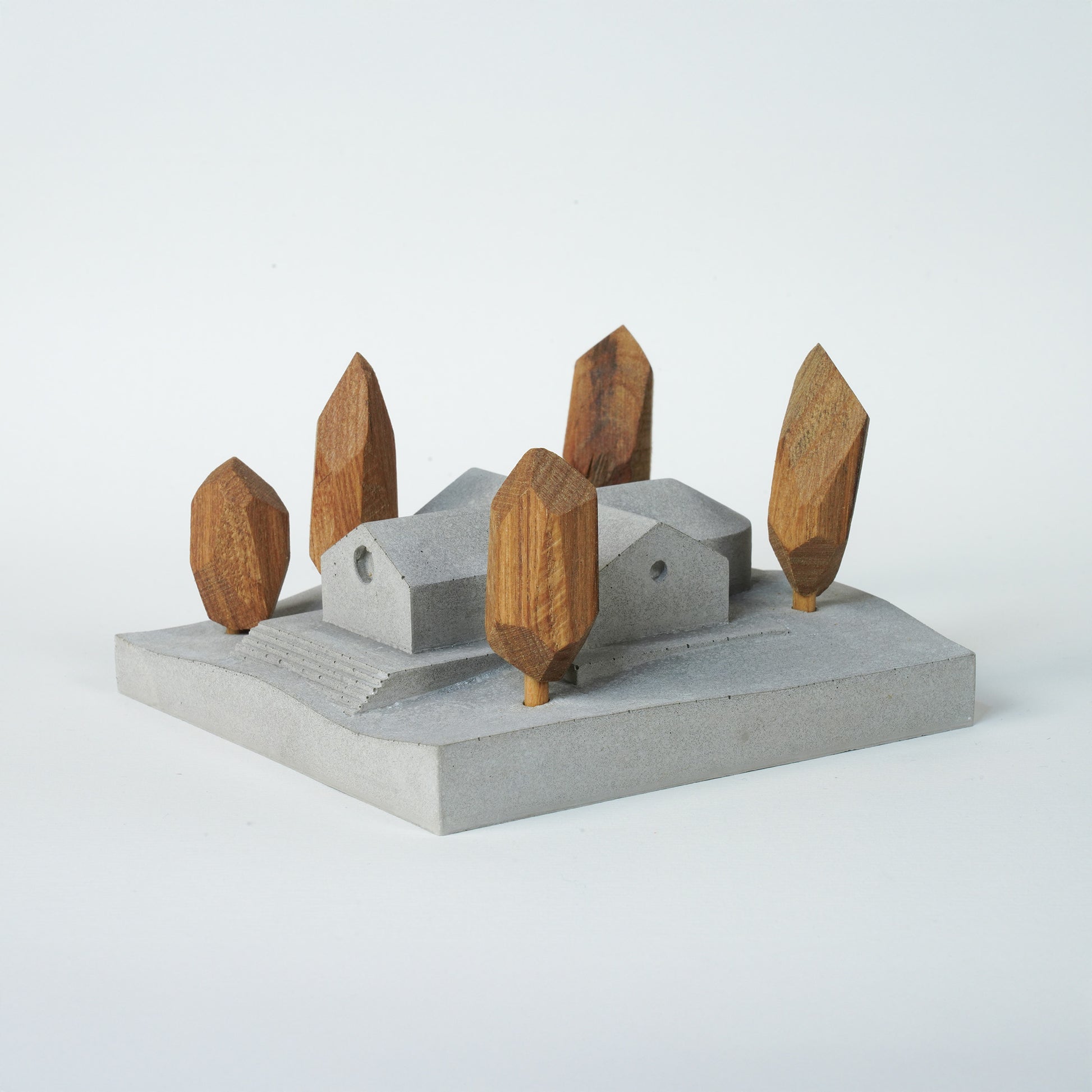 Useless Scape #4 – handmade concrete and wood miniature landscape (Luliguzi)