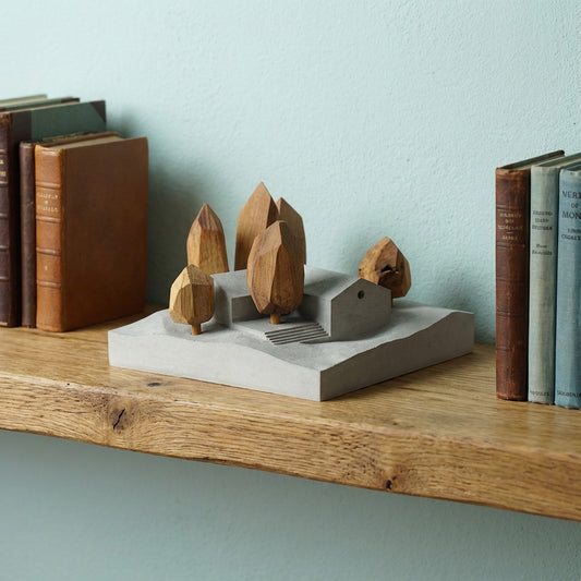 Useless Scape #8 – handmade concrete and wood miniature landscape (Luliguzi)