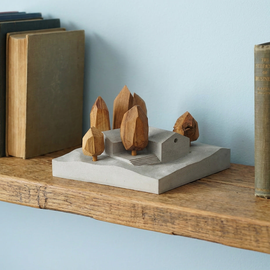 Useless Scape #8 – handmade concrete and wood miniature landscape (Luliguzi)