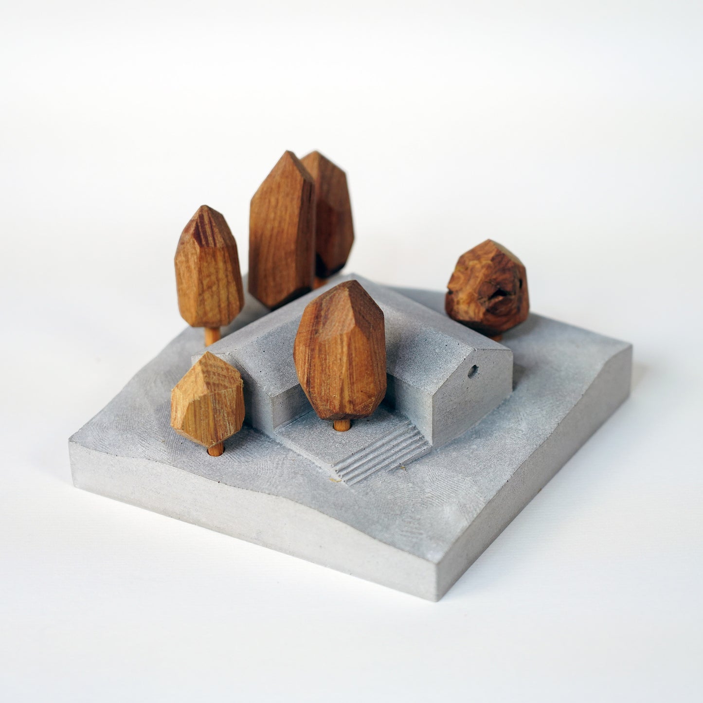 Useless Scape #8 – handmade concrete and wood miniature landscape (Luliguzi)
