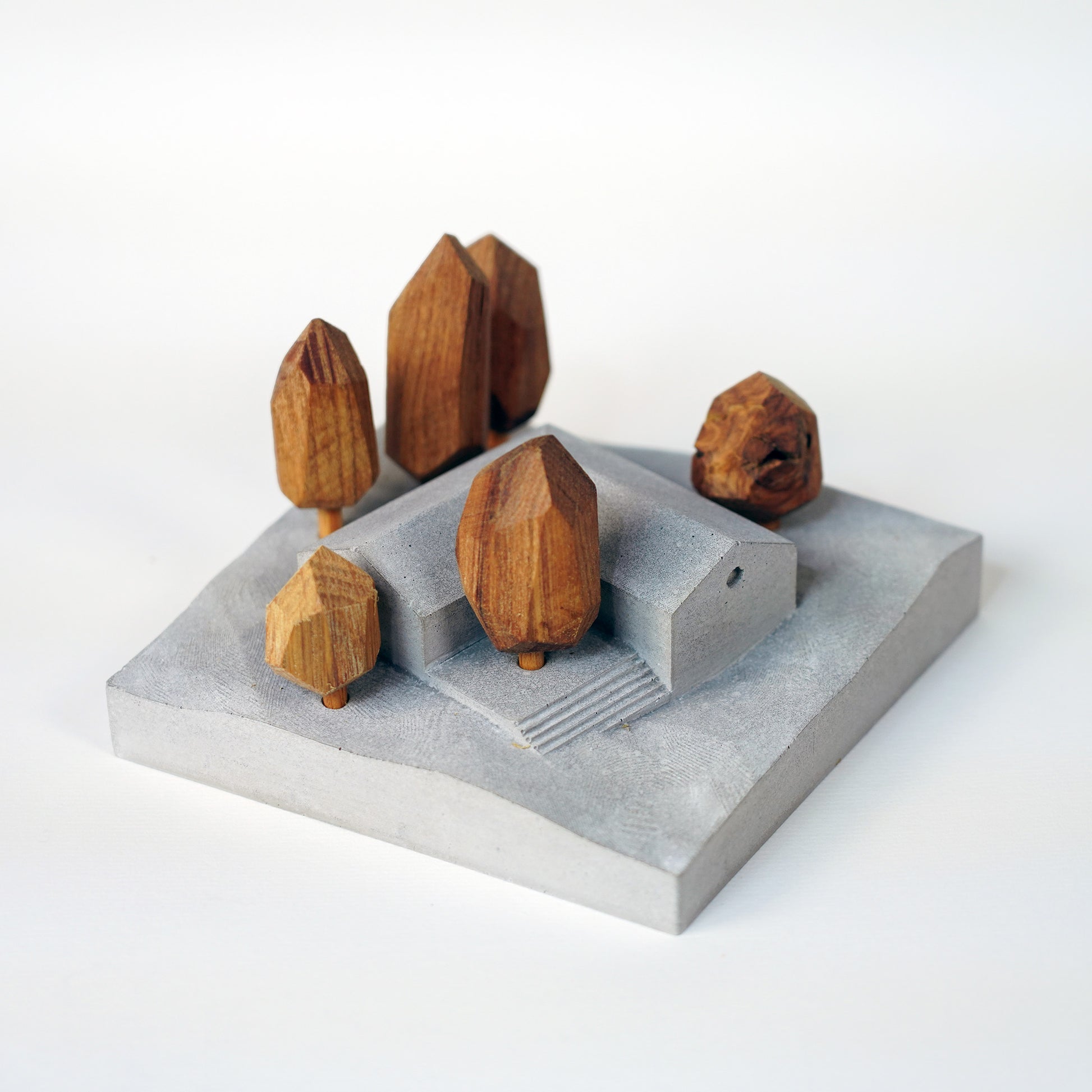Useless Scape #8 – handmade concrete and wood miniature landscape (Luliguzi)