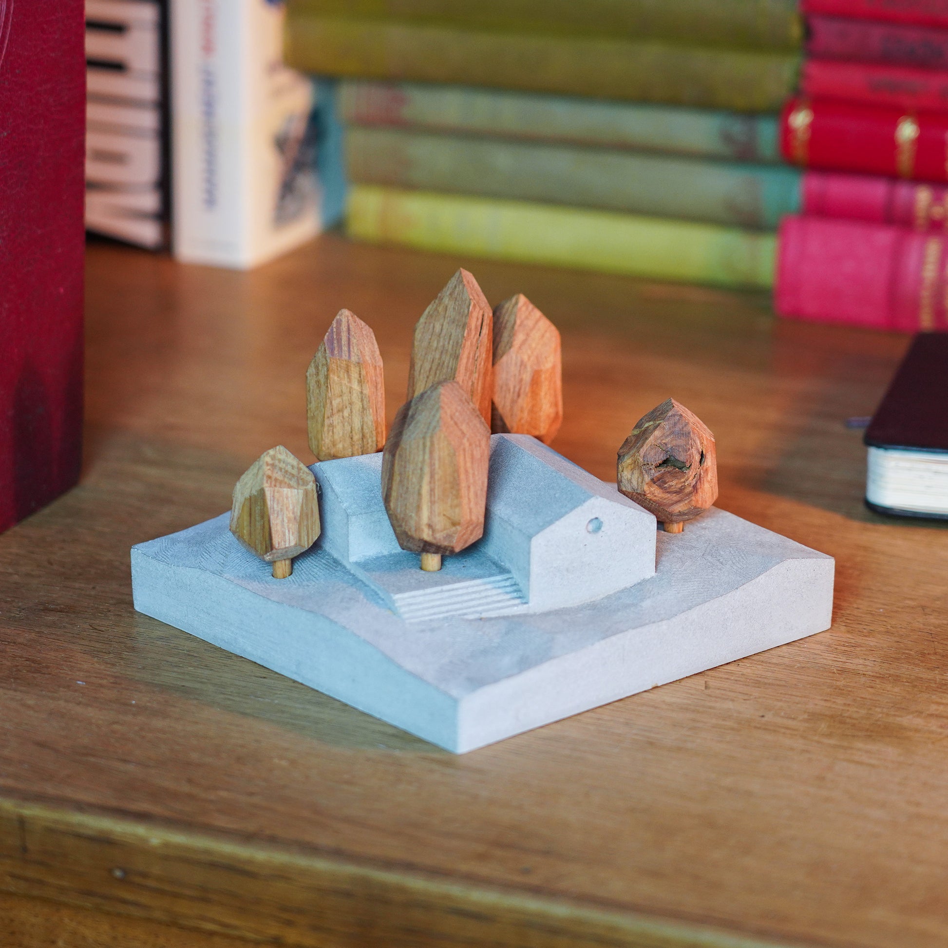Useless Scape #8 – handmade concrete and wood miniature landscape (Luliguzi)