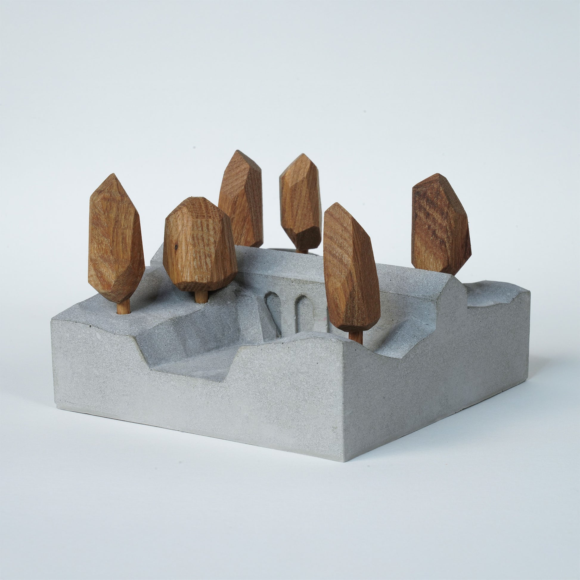 Useless Scape #1 – handmade concrete and wood miniature landscape (Luliguzi)