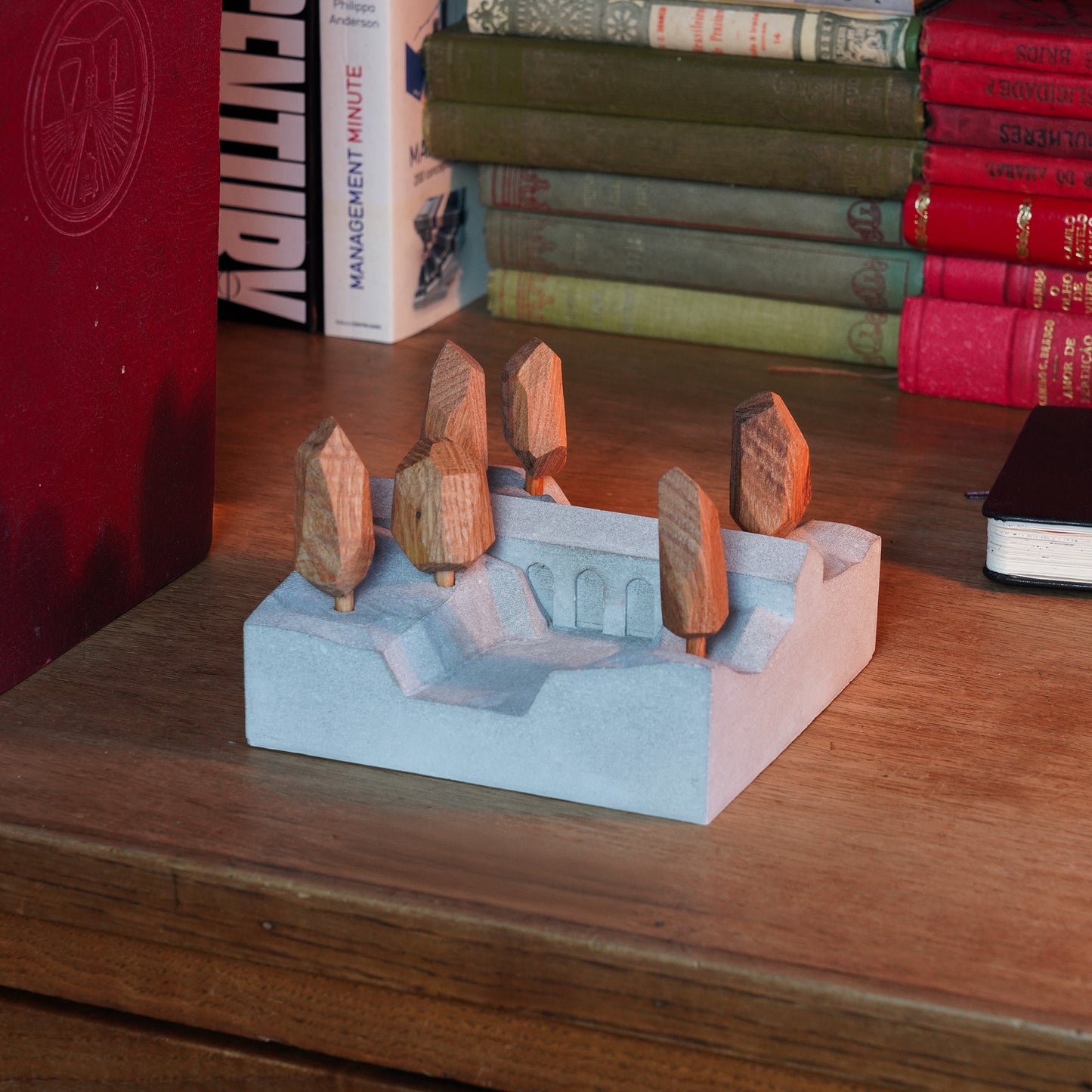 Useless Scape #1 – handmade concrete and wood miniature landscape (Luliguzi)